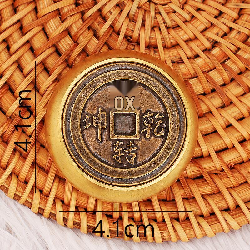 Brass Double-Sided Spinning Good Fortune Fingertip Decompression Toy
