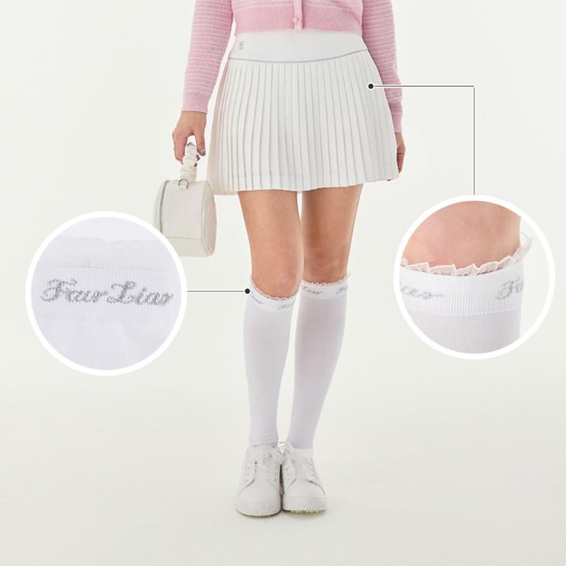 FairLiar's New Women's Golf Socks, Fashionable Lace High Tube Socks, High-end Pure Cotton Breathable Socks