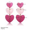 2PCS Brincos de Pino Românticos de Coração Rosa para Mulheres Meninas Fofos Amor Vazado Conjunto de Brincos Gangster Joias de Personalidade Nova Moda Presentes
