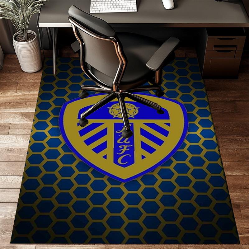 Leeds Crest Design Printed Office Carpet Chair Cushion Entryway Rug, Rugs for Living Room, Bedroom Christmas gifts