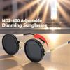 ND2-400 9 Level Adjustable Dimming Polarized Sunglasses Men Women Fishing Punk Round Glasses Driving Eyeglasses ND Filter