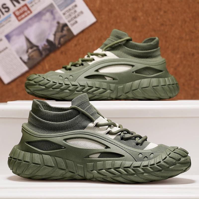 

Чоловіче спортивне взуття весна 2025, взуття з летучого трикотажу, взуття-шкарпетки, ліниве взуття на одній педалі, універсальне повсякденне взуття 44