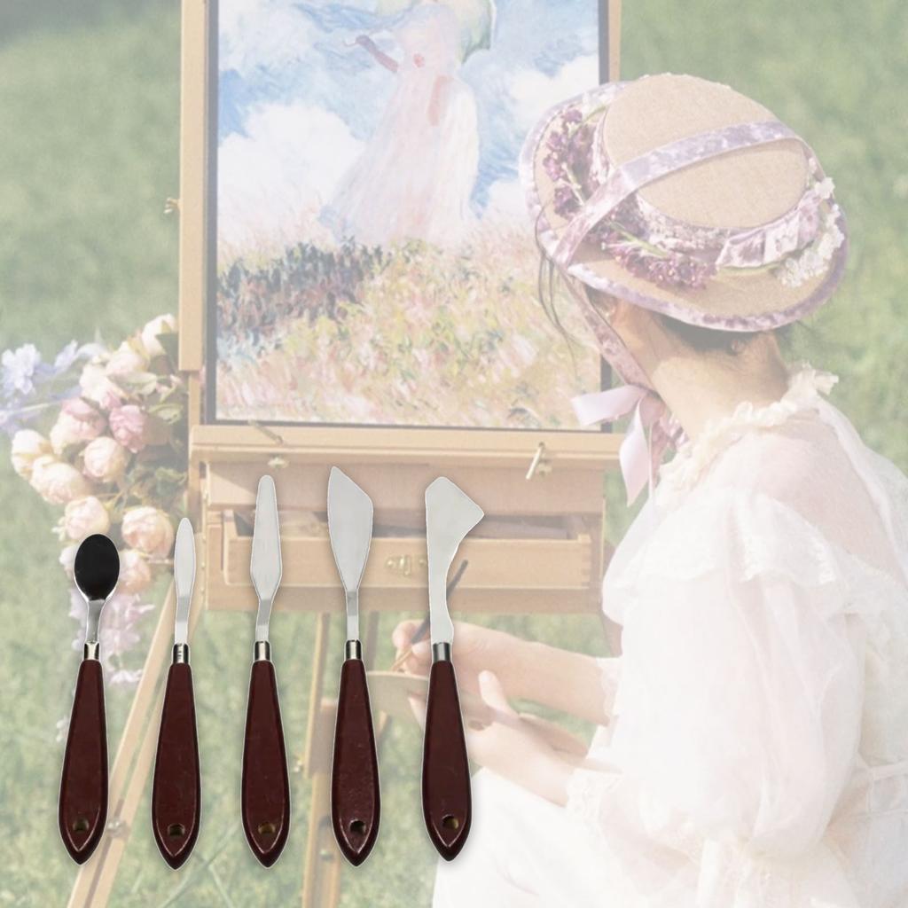 5 Pcs Palette Knife Set Painting Spatula Set Palette Knife Painting Tool Painting Supplies for Artists Enthusiasts Students
