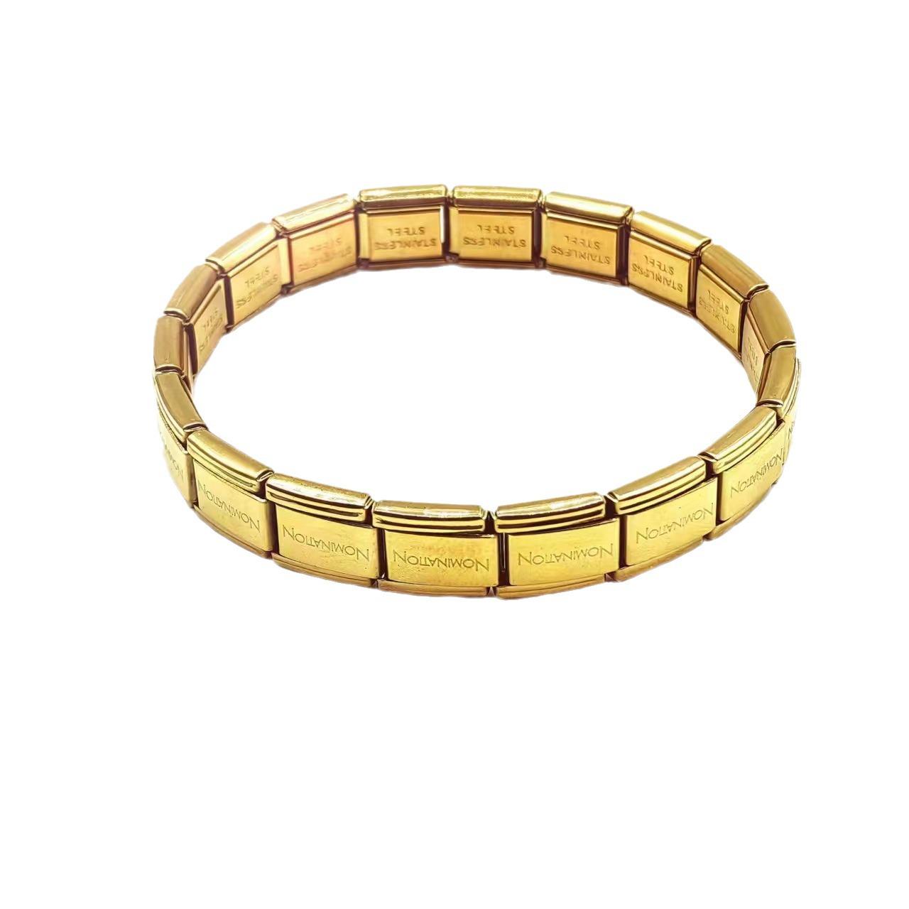 Men s Stainless Steel Elastic Health Bracelet - Colorfast 18K Gold Electroplated