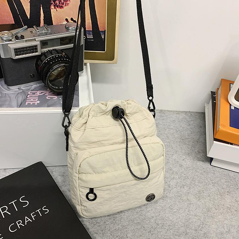 Women's Portable Sports Water Cup Bag Drawstring Nylon Crossbody Mini Mobile Phone Bag