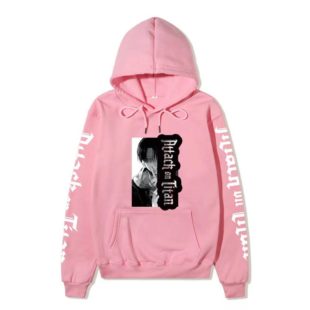 Attack on Titan Levi Ackerman Manga Hoodie Unisex Fleece Sweatshirt Gothic Vertical Logo Front Print No Sleeve Autumn Winter Pullover