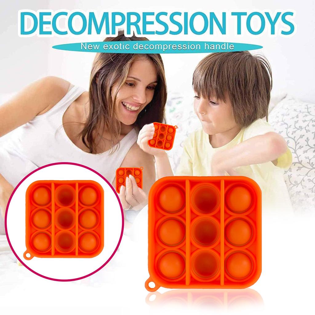 Children Adult Push Bubble  Sensory Toy Key Ring Educational Toy