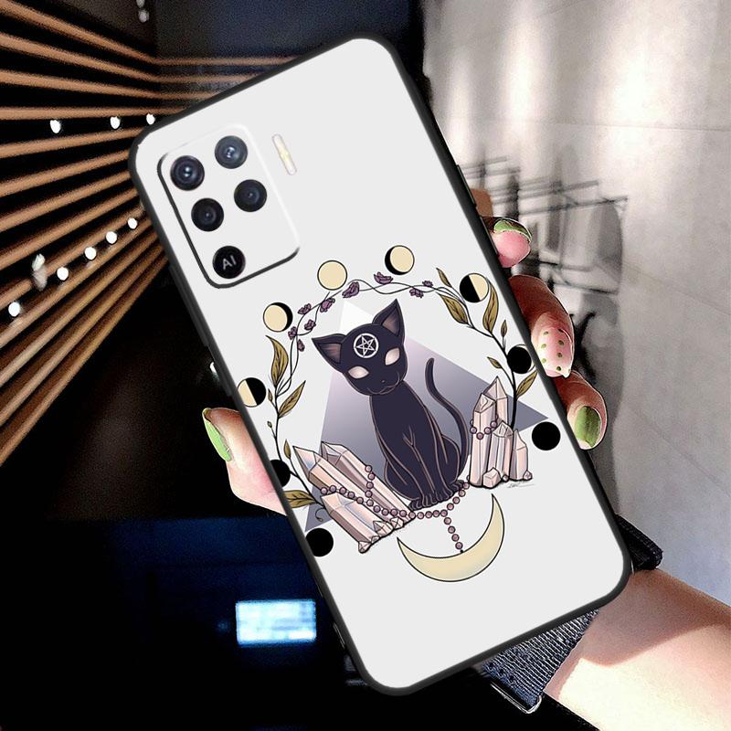 Magic Cat The Witches Case For Oppo A38 A18 A78 A98 A58 A60 A80 A40 A96 A76 A16 A94 A74 A54 A15 A17 A57 A77 A5 Pro
