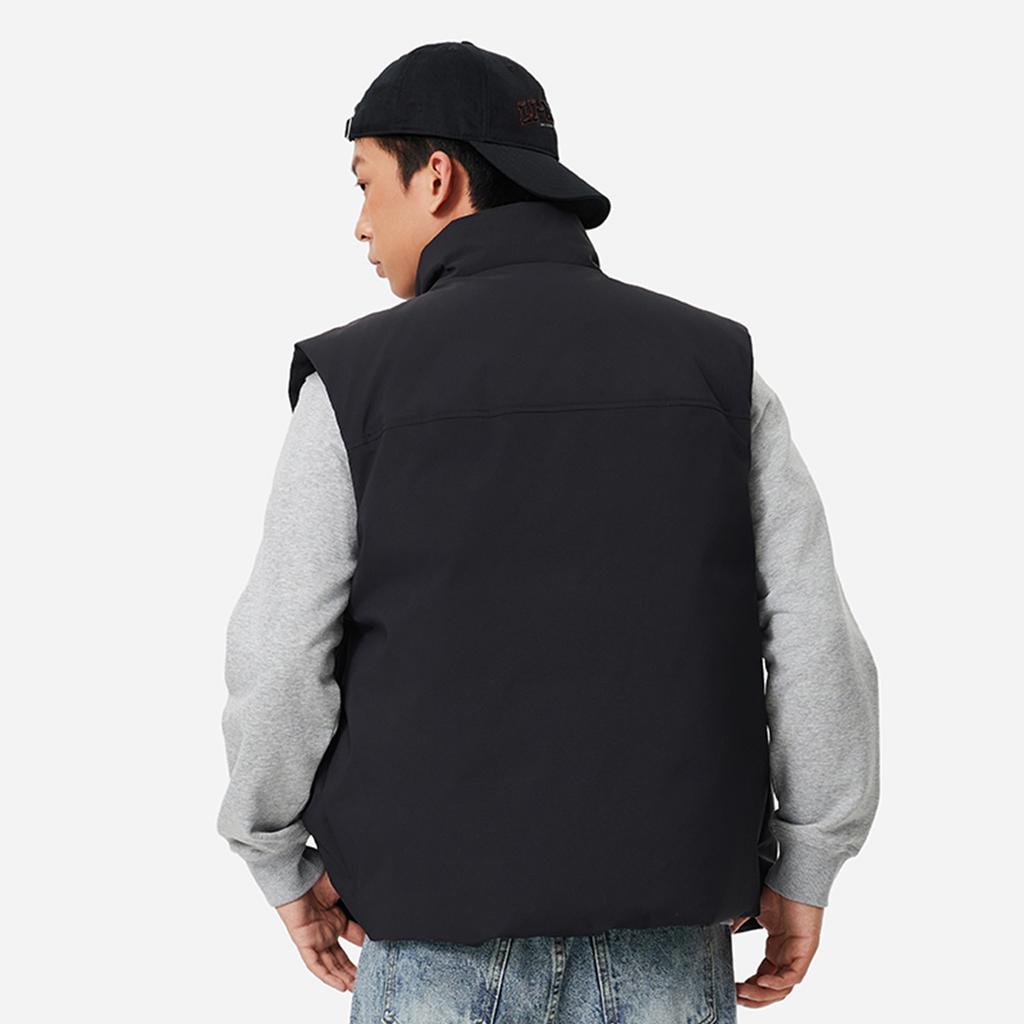 Li-Ning Sports Trend Series Solid Color Stand Collar Cardigan Vest Men Vests Black AMRU033-1
