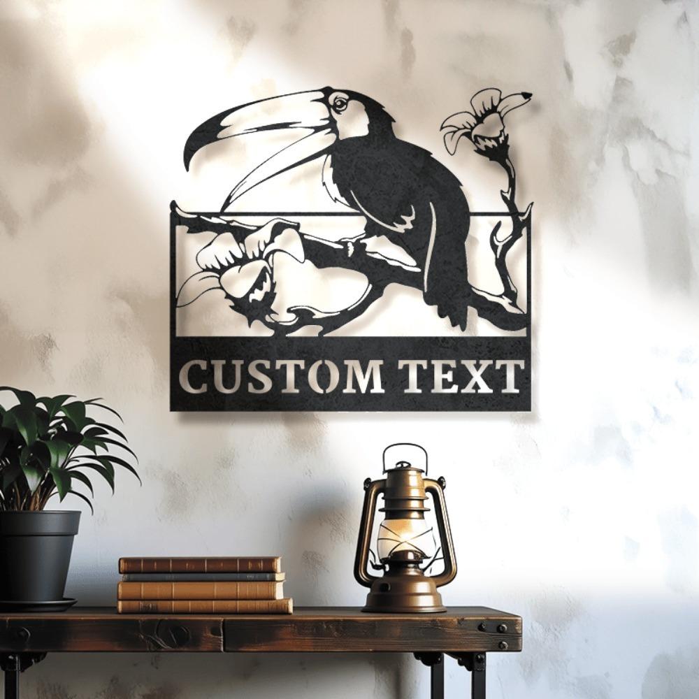 Toucan Bird Metal Wall Art Outdoor Garden Decor Courtyard Sign