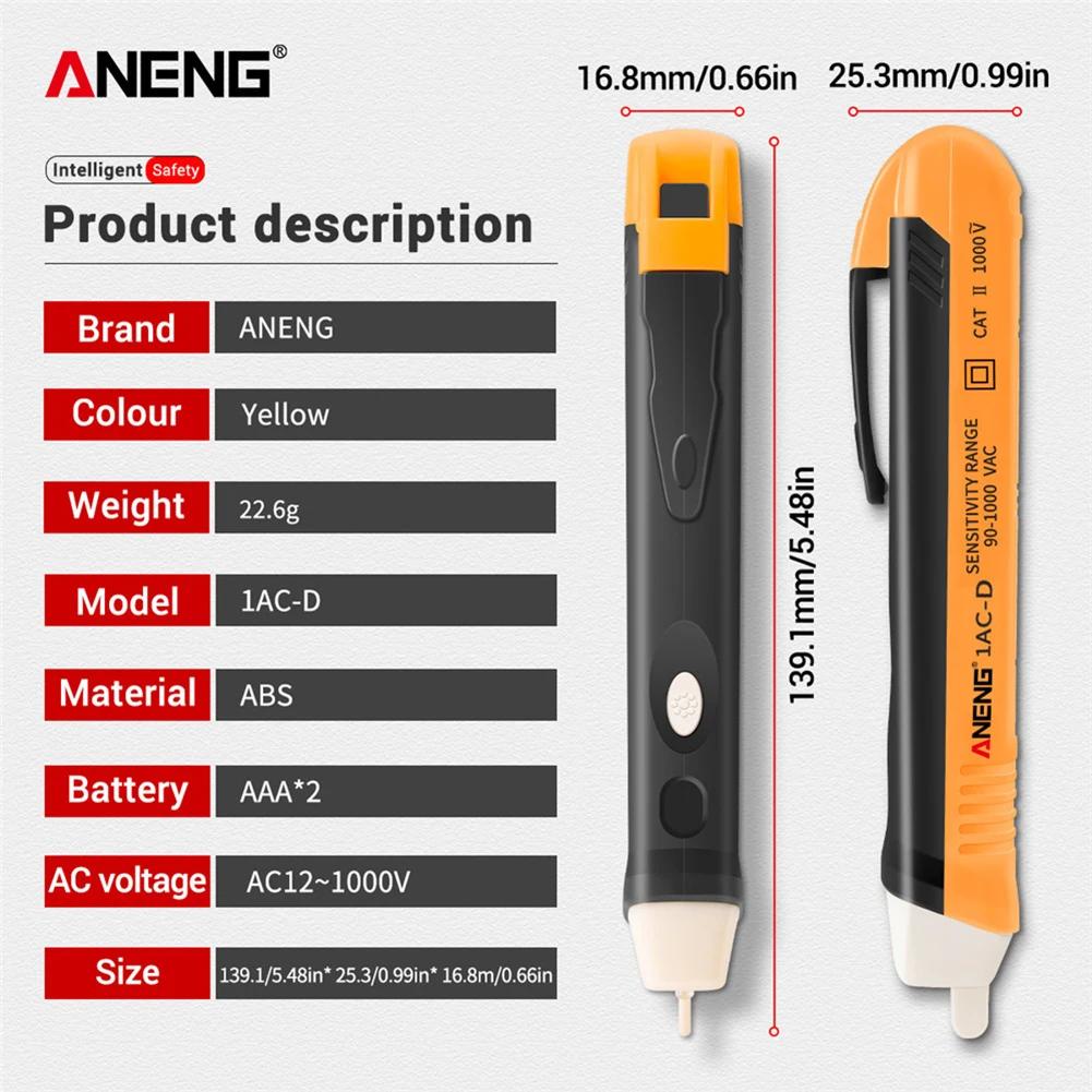 

ANENG Non-contact Pen Style LED Lights Electric Tools Sensor Tester Alarm Intelligent AC Power Outlet Voltage Meter Voltmeter