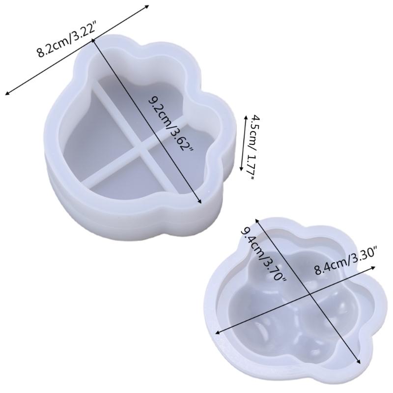 Flexible Sturdy Silicone Epoxy Resin Castes Mould Dog Paw Shaped Tray Dishes Mould for Craft and Home Decoration