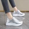 Fashion Silvery Woman's Vulcanized Shoes Spring Autumn Luxury Brand Women Casual Shoes Sneakers Walking Footwear Tennis Zapatos De Mujer
