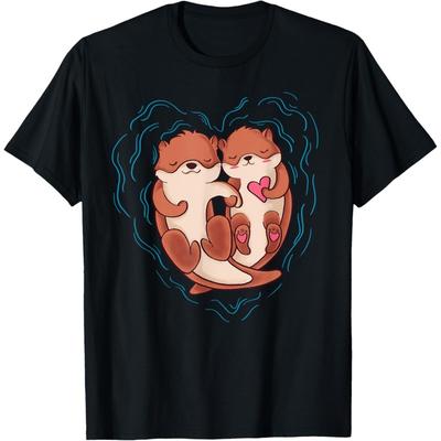 Cute Otter Valentine's Day T Shirt Love Otters Holding Hands T-Shirt