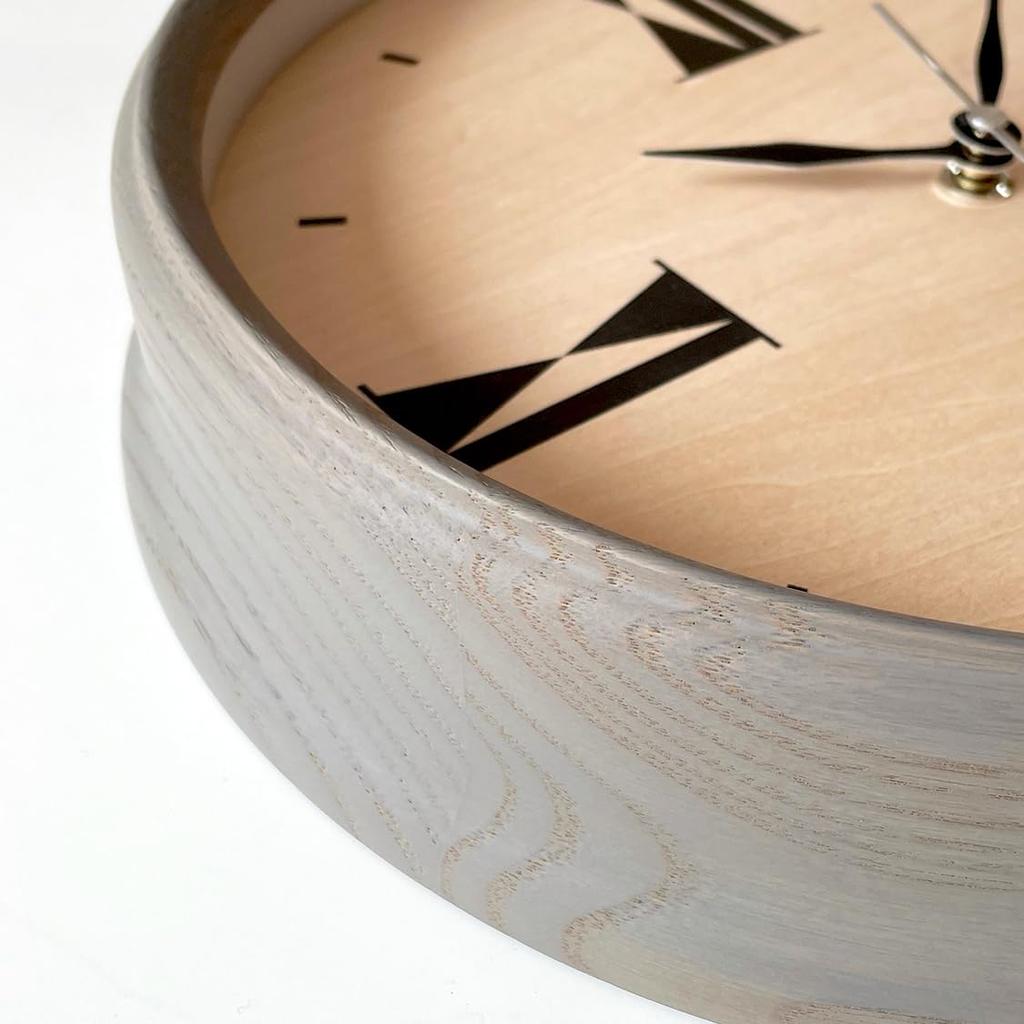 KATOMOKU Muku Clock 17 Gray Wall Clock Continuous Second Hand km-118GRRC 306mm (radio Clock)