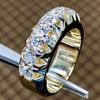 Wind Simple Ring, Fashionable And Popular Geometric Ring, Single Row Zircon Strip Ring, Gold-Plated Ring.