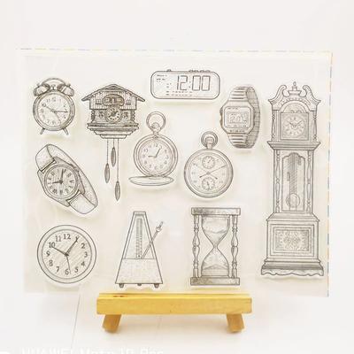 Vintage Clock Transparent Clear Silicone Stamp/Seal For DIY Scrapbooking/photo Album Decorative Clear Stamp Sheets