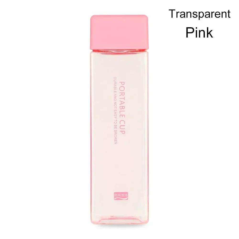 Square Water Bottle Plastic Clear Cup Leakproof Frosted Water Bottle Portable Drink Jug Practical PP Material Bottle with Straw