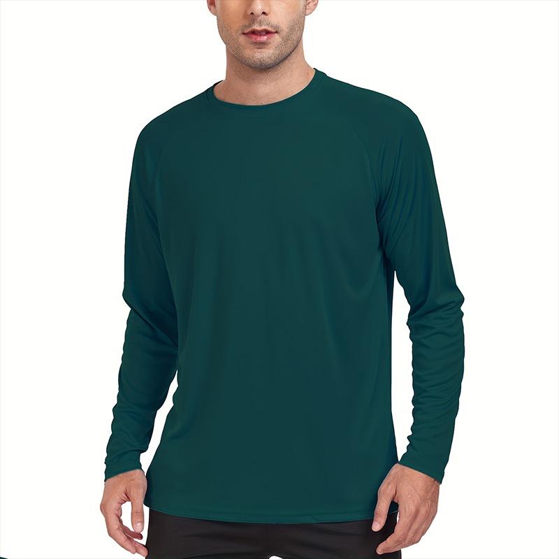 Long Sleeve T-shirt Men'sProtection Quick Dry Breathable Sunscreen T-shirt Hiking Fish Performance Tops