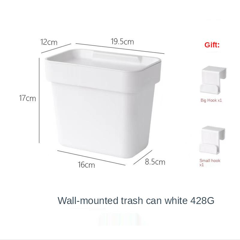 Мусорное ведро для кухни, настенное, для ванной комнаты, подвесное, для хранения сухих и влажных отходов, с крышкой, герметичная, против запаха, корзина для бумаг белый