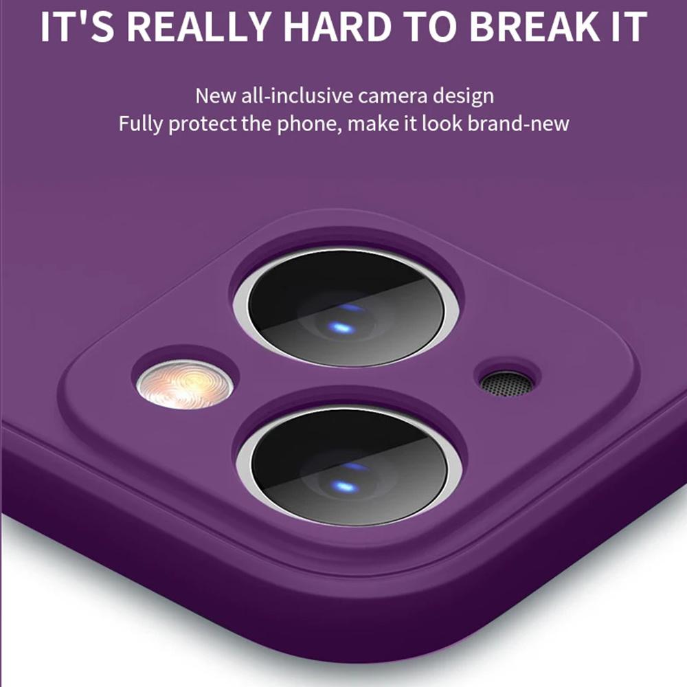 Dark Purple For iPhone 16 Liquid Silicone Phone Case 11 12 13 14 15 Pro Max Mini X XS XR 7 8 14 15 16 Plus Full Protection case