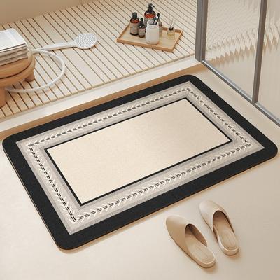 Porte de Toilettes Salle de Bain Terre de Diatomée Séchage Rapide Tapis de Pied Tapis de Salle de Bain Tapis de Sol de Salle de Bain Antidérapant Forte Absorption d'Eau