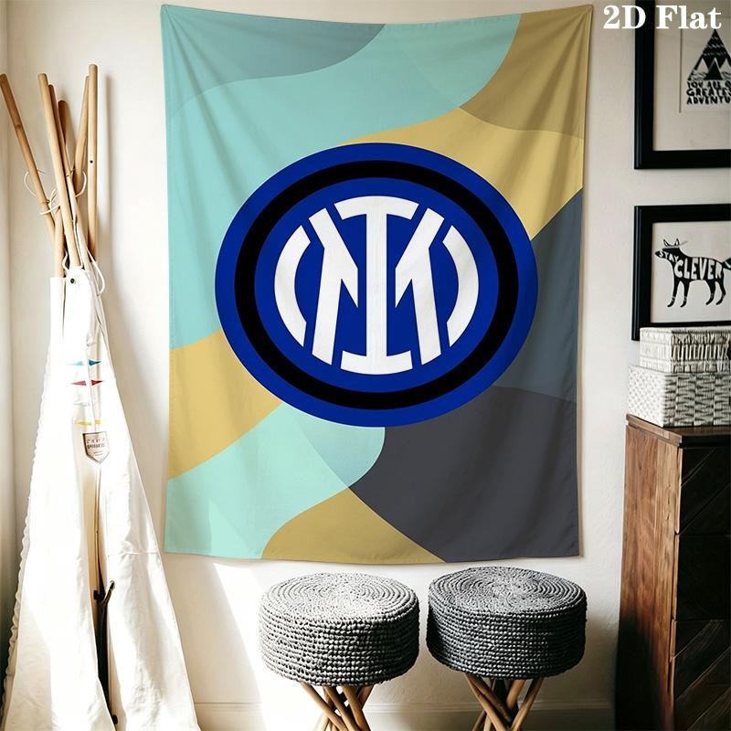 Inter Milan Logo Wallpaper Threepiece Set 1 Duvet Cover 2 Pillowcase Without Core Christmas Birthday Gift Bedding Set Soft And Comfortable