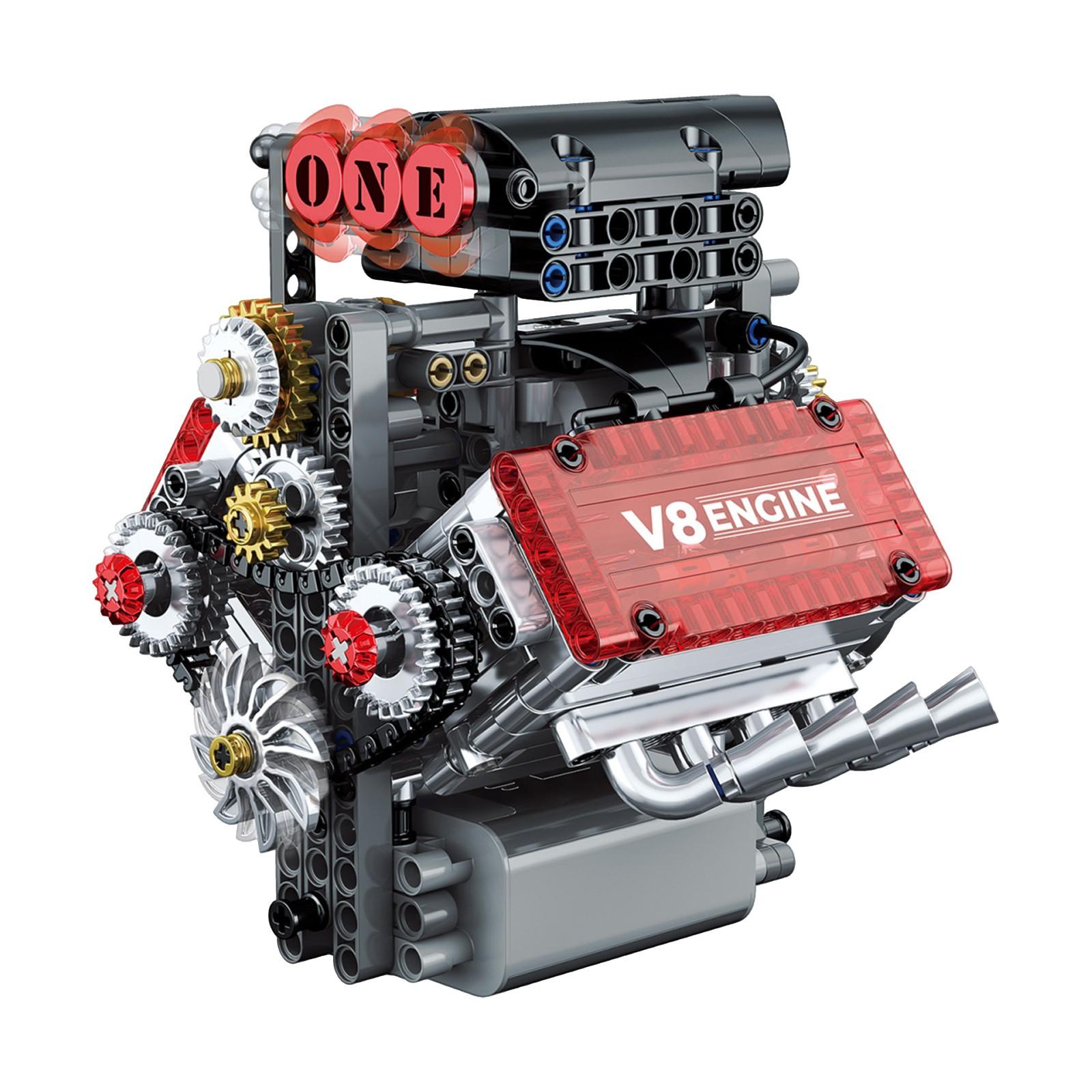 

Модель двигателя V8 Механическая сборка Конструктор Игрушки для мальчиков и девочек One Size