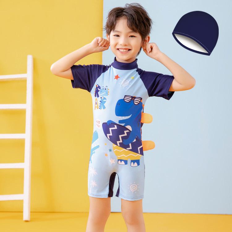 Spot Children's Cartoon Swim Trunks: One-Piece for Boys, Sizes Small To Large, Quick-Drying for Swimming and Hot Springs.