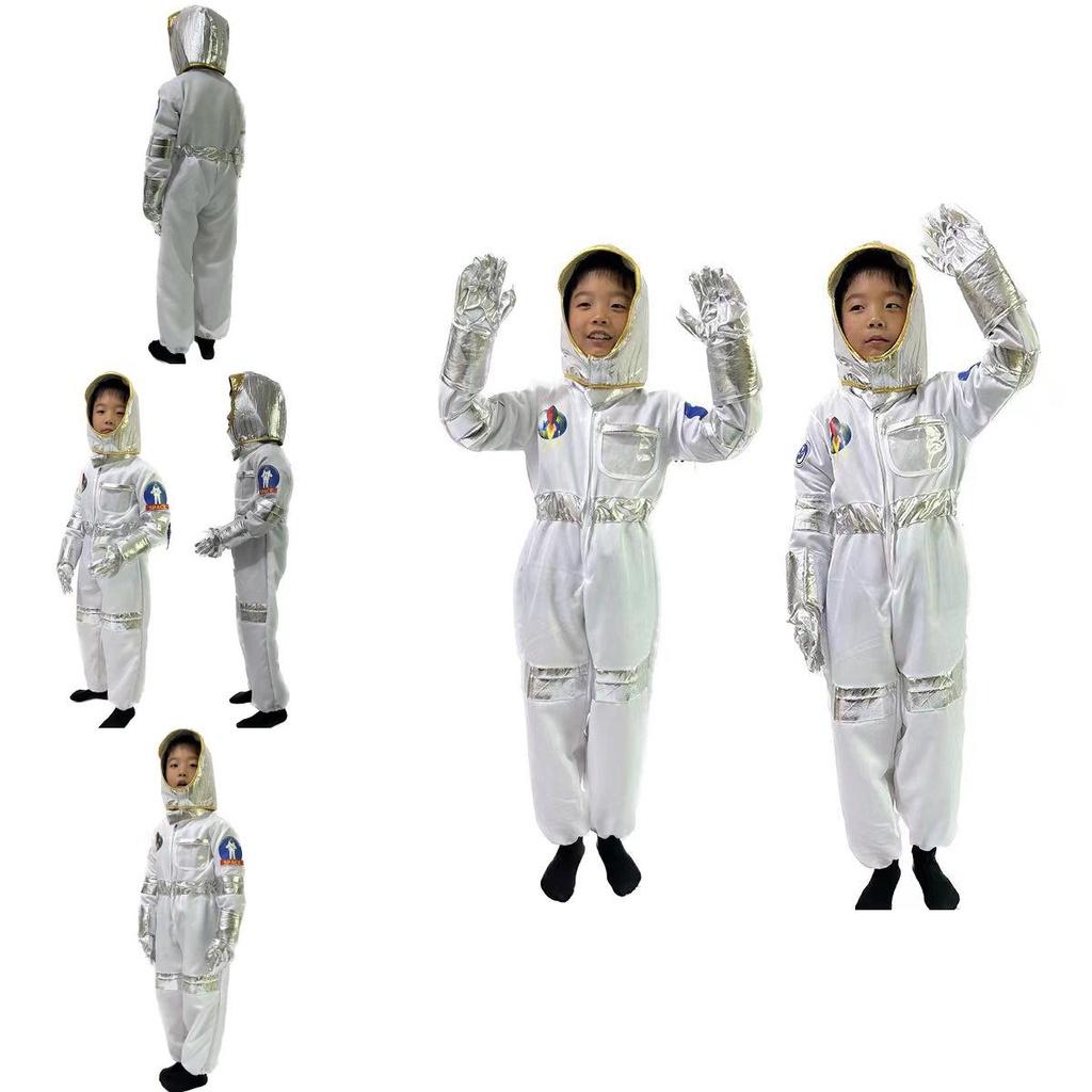 Fantasia de Astronauta Infantil Cosplay Macacão de Voo Espacial Unissex Roupa de Traje Espacial