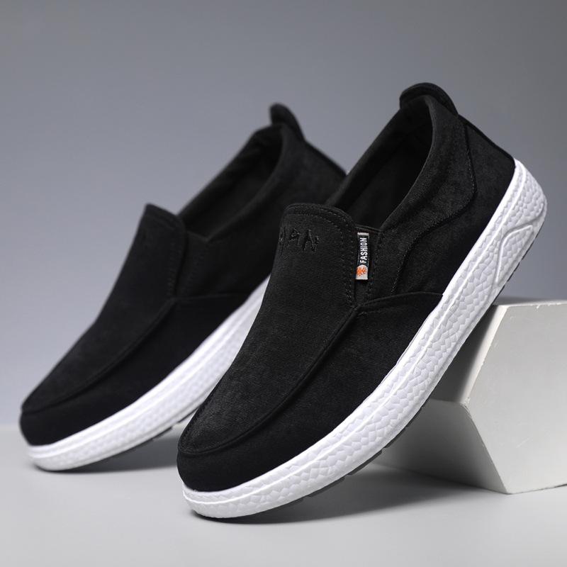 

Spring new canvas shoes men s fashion versatile casual soft-soled lazy shoes breathable simple men s shoes 44