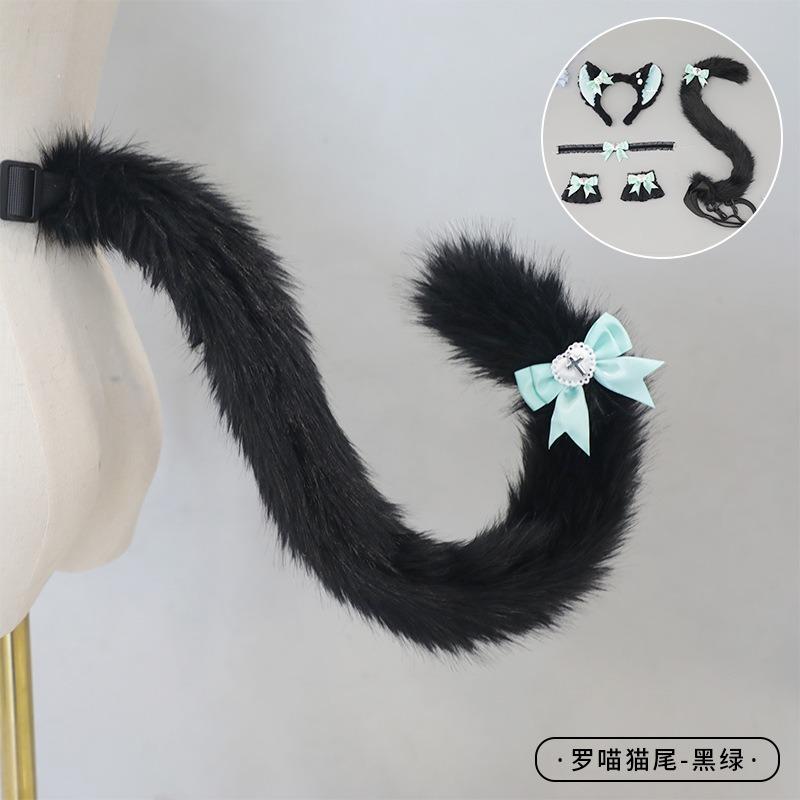 Cosplay Cat Ears Headband Cat Tail Accessories Handmade Cute Cat Girl Beast Ears Hair Accessories Beast Tail Accessories Set