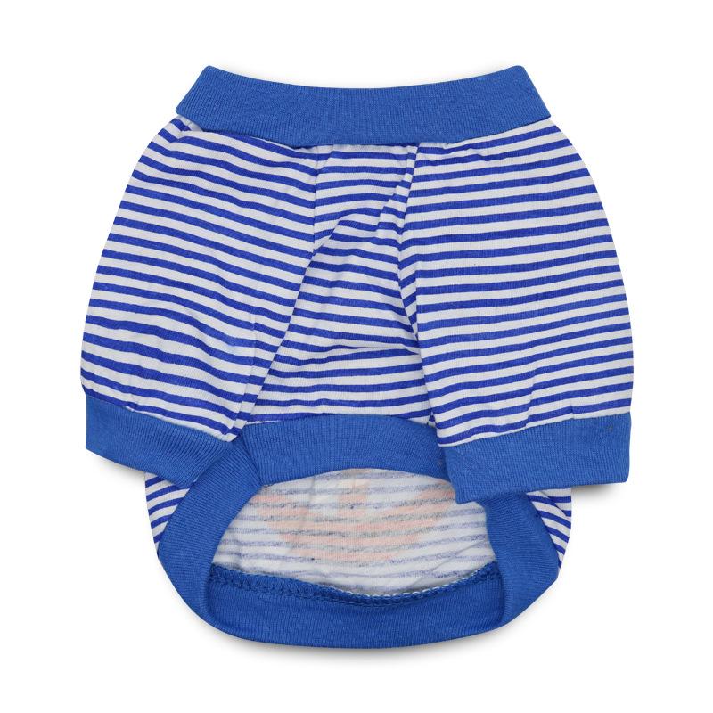 Pet Apparel Cotton Stripe Anchor T-Shirt for Cats & Small Dogs - Spring/Summer Style