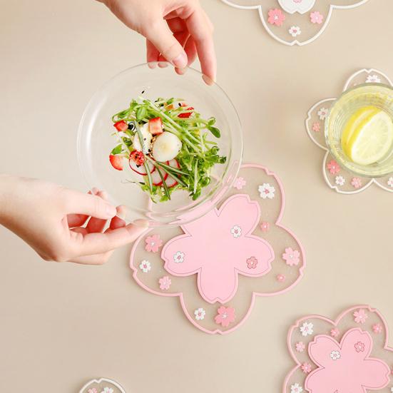 Sottobicchiere in PVC a forma di fiore