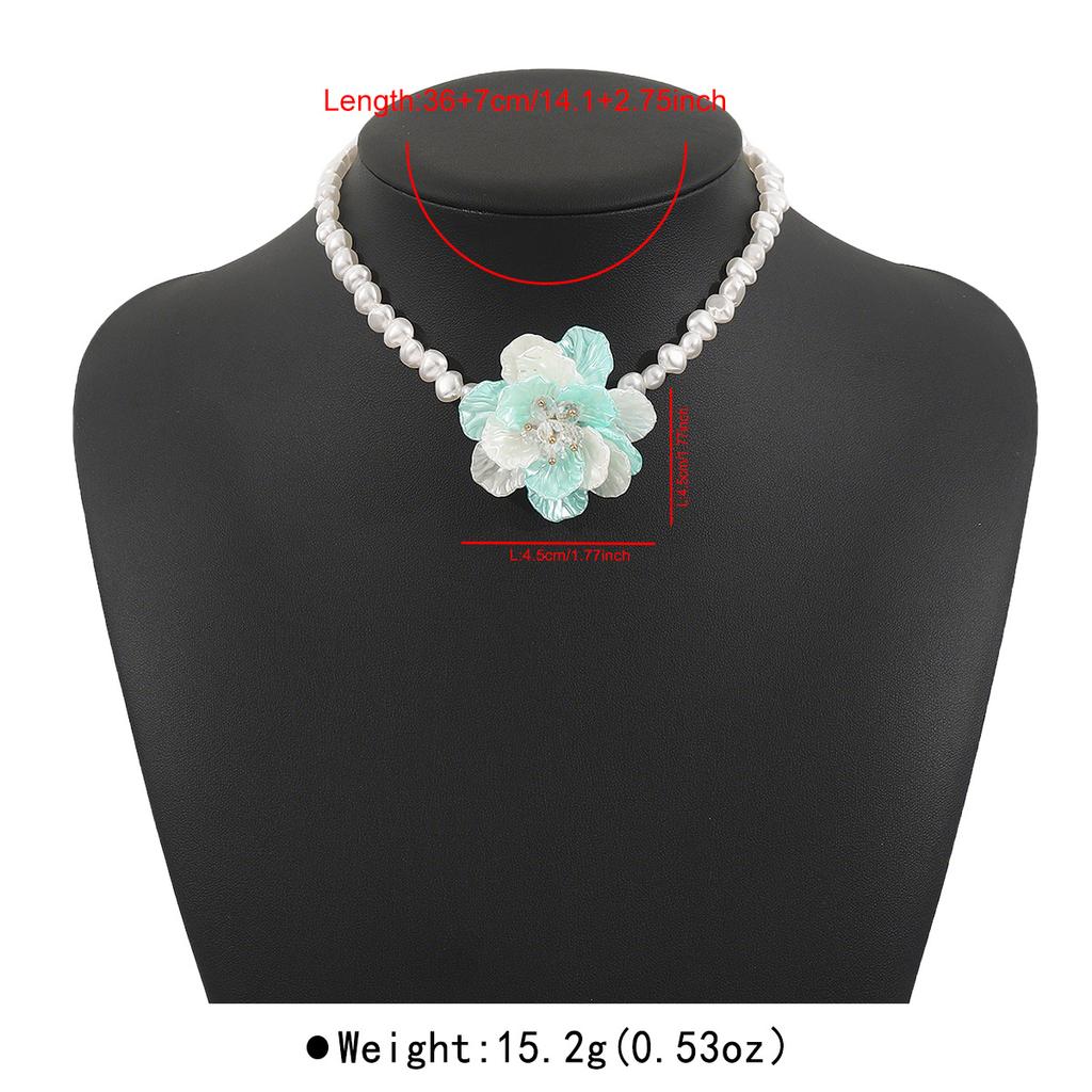 Tooxika French Retro Romantic Three-dimensional Camellia Pearl Necklace Fresh Sweet Temperament Light Luxury Necklace Female