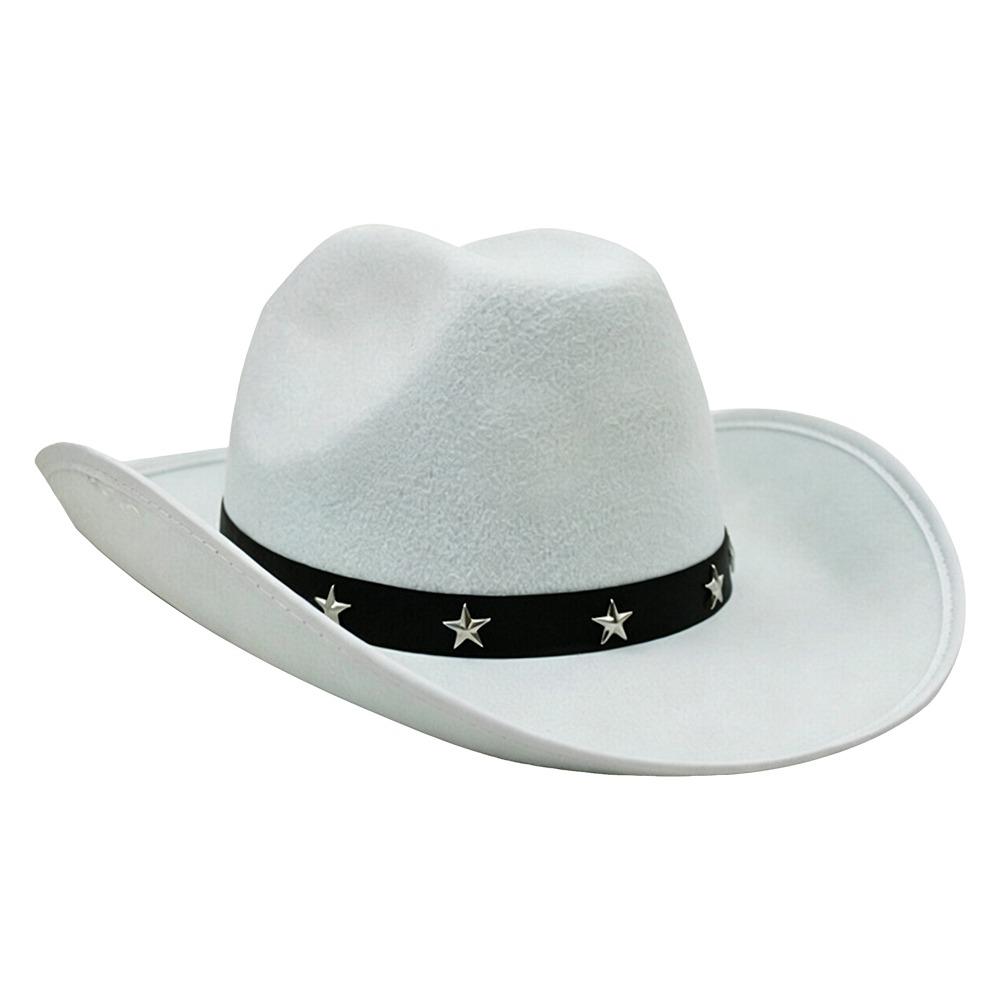 Star Decoration Western Cowboy Hat Felt Western Fedora Trendy Jazz Hat  Outdoor Photos