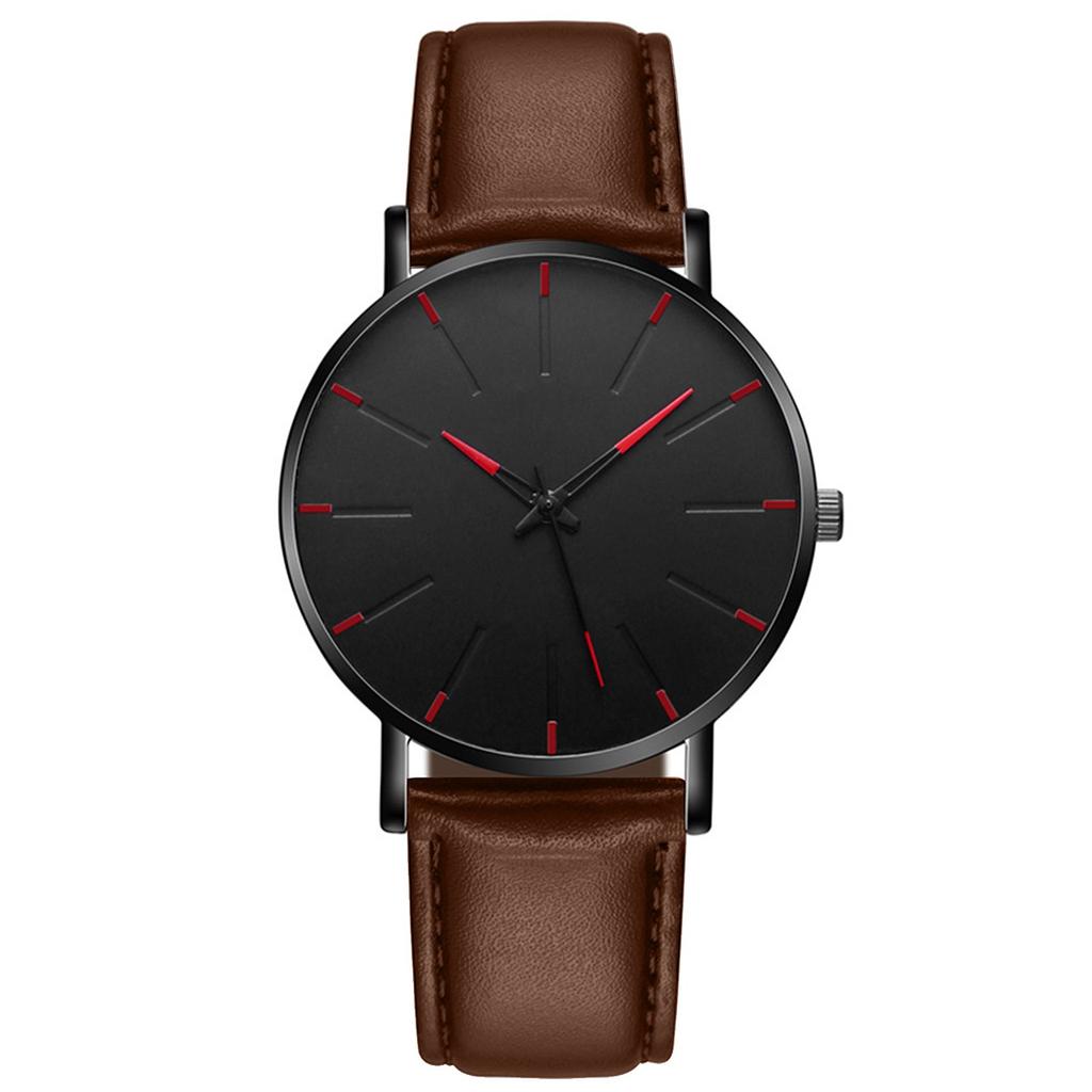 Sleek Couple Men's Watch Rose Gold Frame White Dial Black Leather Strap Minimalist Design Stylish Precise Fashionable Wristwatch