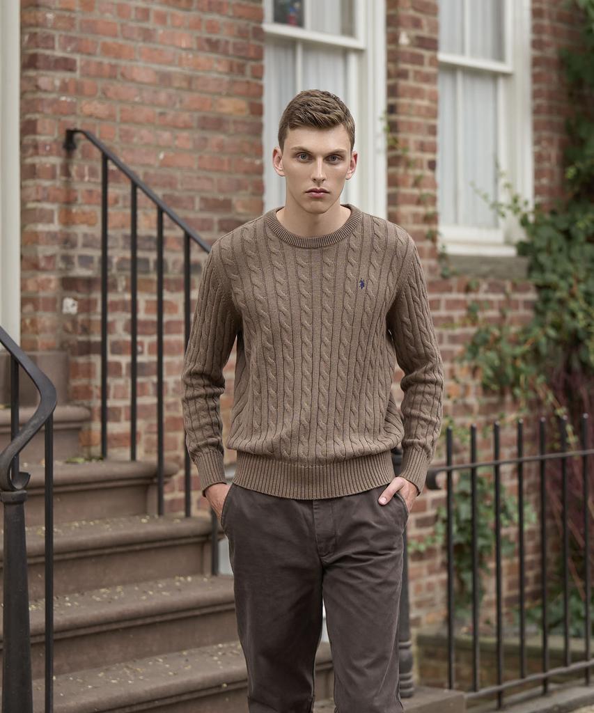 USPOLOASSN Cable Round Knit_Brown
