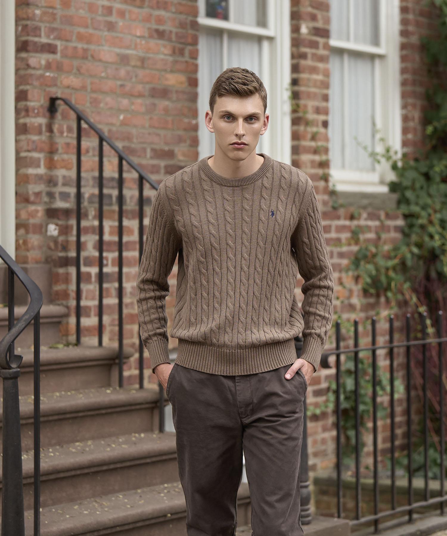 Us Polo Assn Cable Round Knit_Brown Brown/100