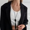 Fashionable Black Resin Beaded Fringe Necklace With Versatile Length Adjustment Ideal For Gift And Parties
