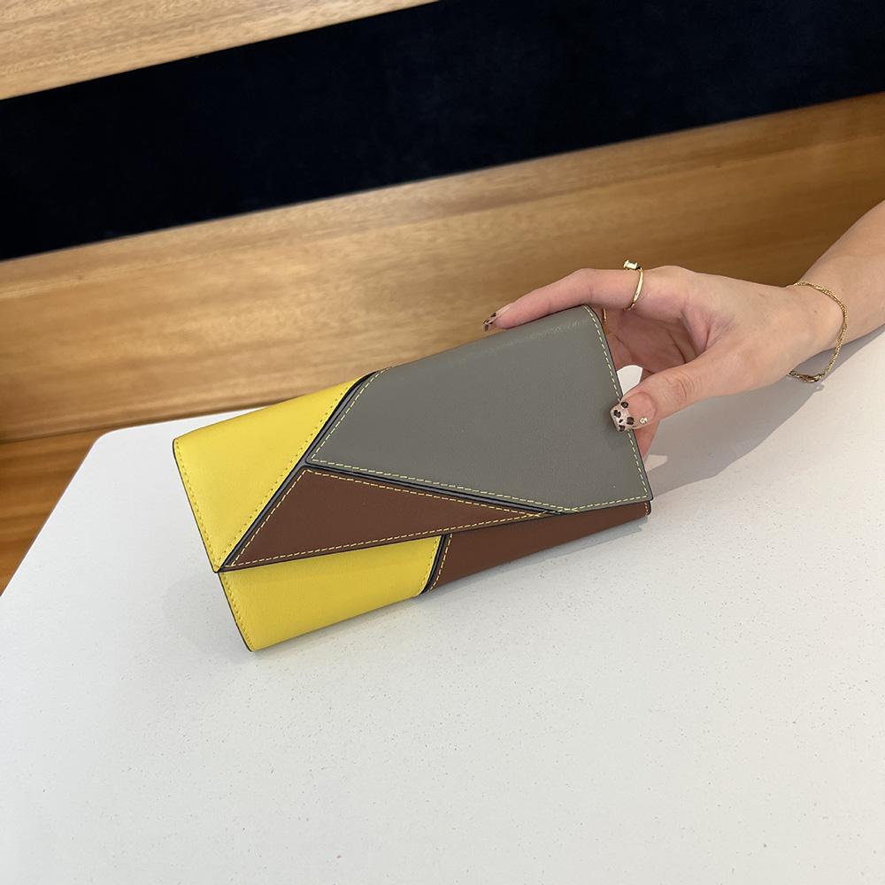 2025 Patchwork Genuine Leather Women Wallets High Quality First Layer of Cowhide Long Wallet Gorgeous Clutch Bags For Ladies Purse