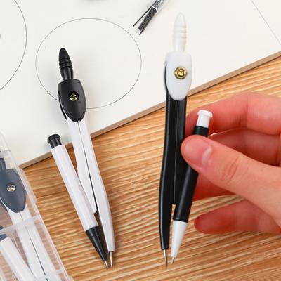 2-in-1 Metal Compass Set with Automatic Pencil Geometry Drawing Tool for Students Office Precise Portable Storage Box for Math Art & Engineering