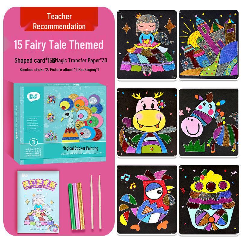 DIY Iridescent Magical Art Sticker Painting Set for Kids