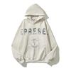 Mens Oversized Hooded Sweatshirt With Letter Print Fleece-Lined Cotton Blend Streetwear Casual Pullover
