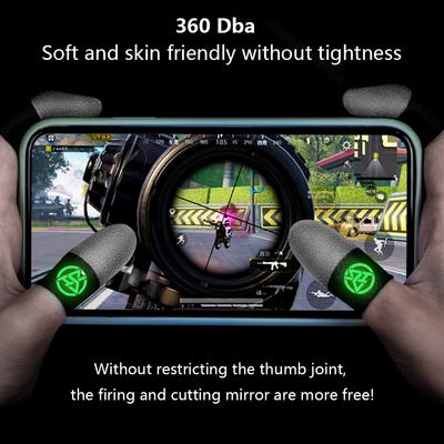 1/2 Pair Luminous Fingertips Sweat-Proof Game Finger Sleeve Breathable Finger Cots Cover Fingertip Cover for PUBG Mobile Gaming
