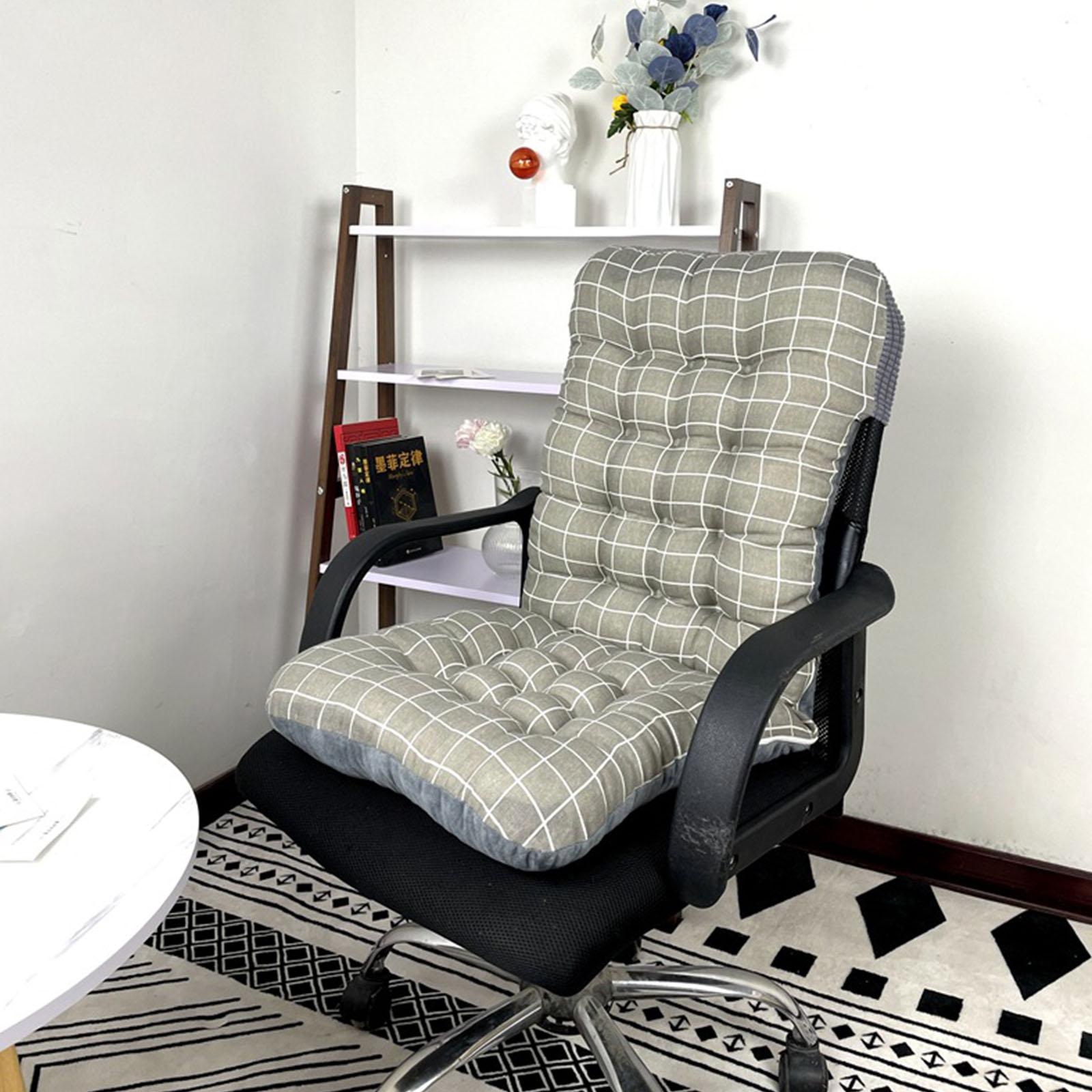 Двусторонний нескользящий подушка для стула с высокой спинкой для использования в помещении и на улице. Мягкая хлопковая подкладка с завязками для садовых стульев или стульев для патио 40x80 см 4
