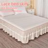 Thick Bed Skirt Non Slip With Lace Princess Design Elastic Bed Ruffle Skirt For Home Decor Stylish Bed Covering Single Piece In Elegant Colors