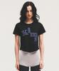 Kimseupeulesikoteunmakes Messy Denim Applique Tee Black