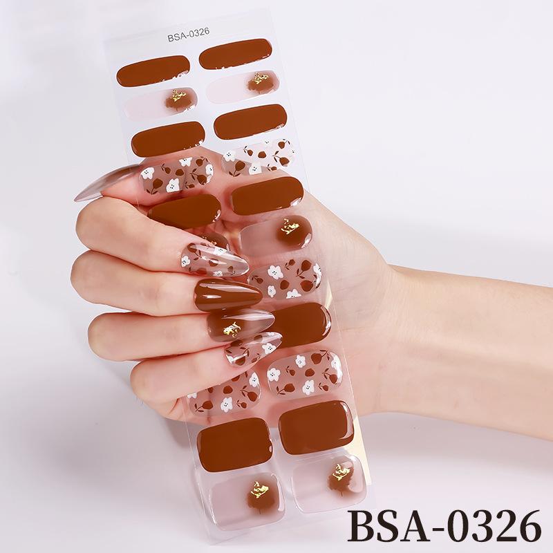 Gel Nail Sticker Waterproof Leopard Print Bronzing Free Baking Lamp Gel Nail Sticker Full Sticker UV Free