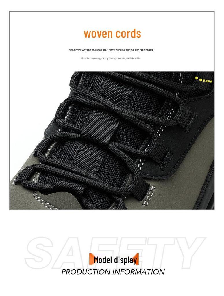 Top-Selling High-Top Microfiber Leather Safety Boots - Outdoor Mountaineering Steel Toe, Anti-Smash, Anti-Puncture, Wear-Resistant.